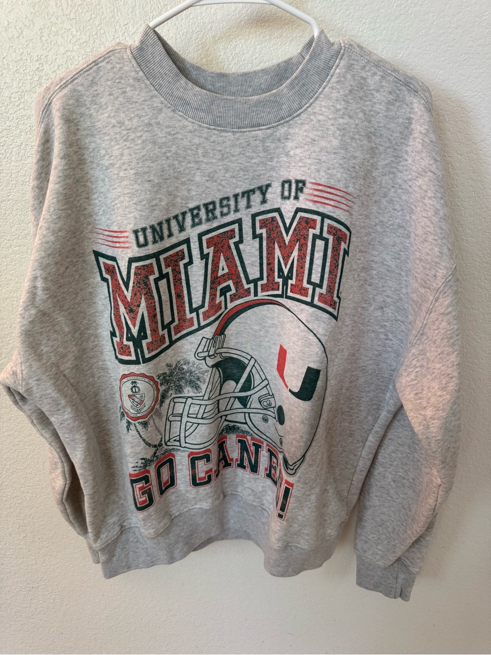 Hollister Heather Gray Sweatshirt with Green & Red Graphic